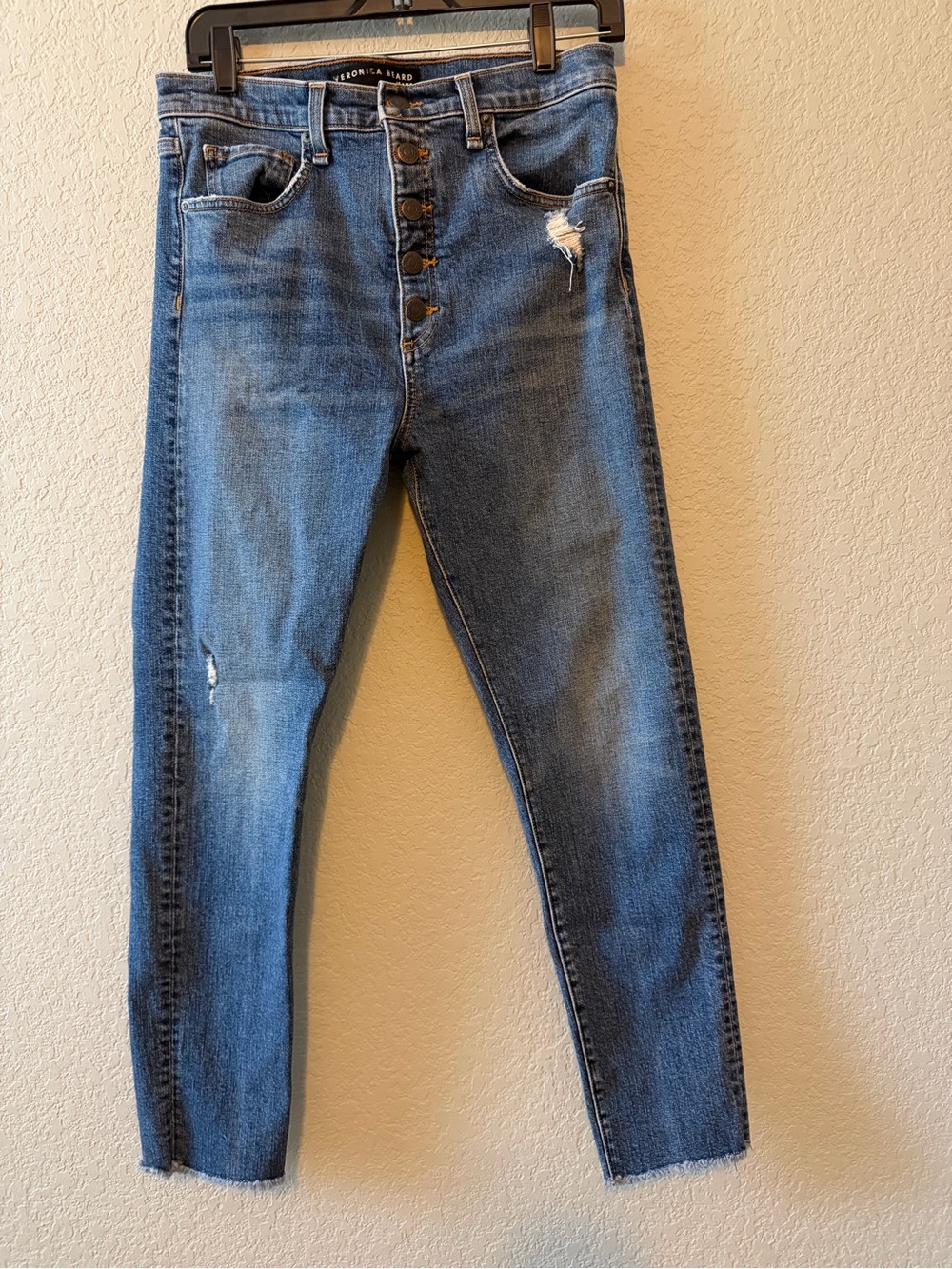 Veronica Beard Jeans Faye 11' Skinny Womens Terrain Blue Button Fly  Size 30